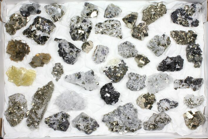 Wholesale Flat - Pyrite, Galena, Quartz, Etc From Peru - Pieces #97061